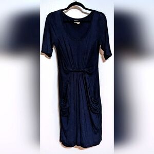 Navy Midi Anthropologie Dress with Pockets